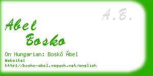 abel bosko business card