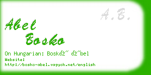 abel bosko business card